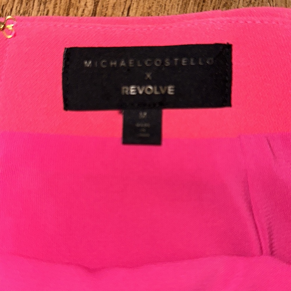 Michael Costello Pink Mini Skirt with gold chains - Picture 5 of 7